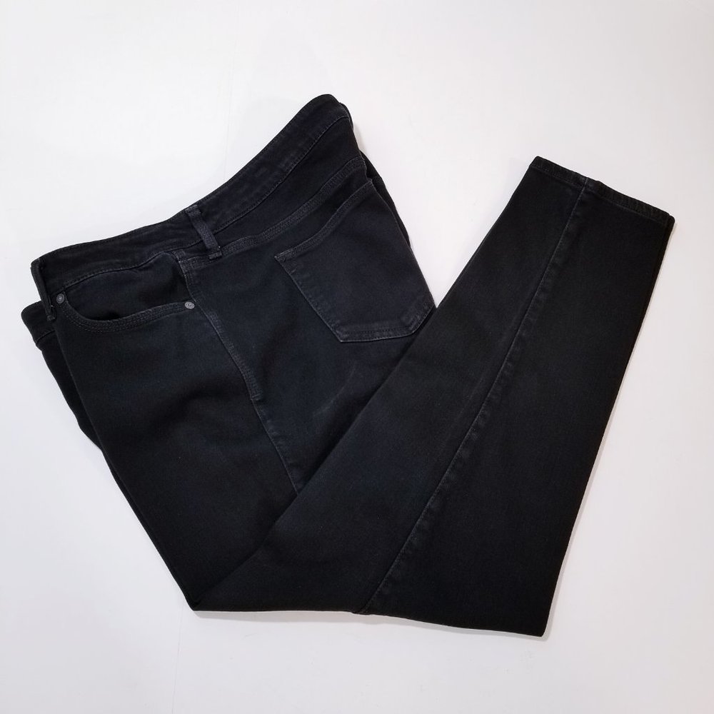 JCP Womens Black Skinny Ankle Jeans Size 18W High-Stretch Denim
